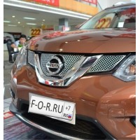 Хромированная сетка на решетку радиатора Nissan X-Trail T32 2014-18 тюнинговая
