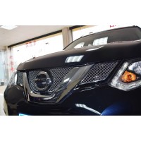 Хромированная сетка на решетку радиатора Nissan X-Trail T32 2014-18 тюнинговая